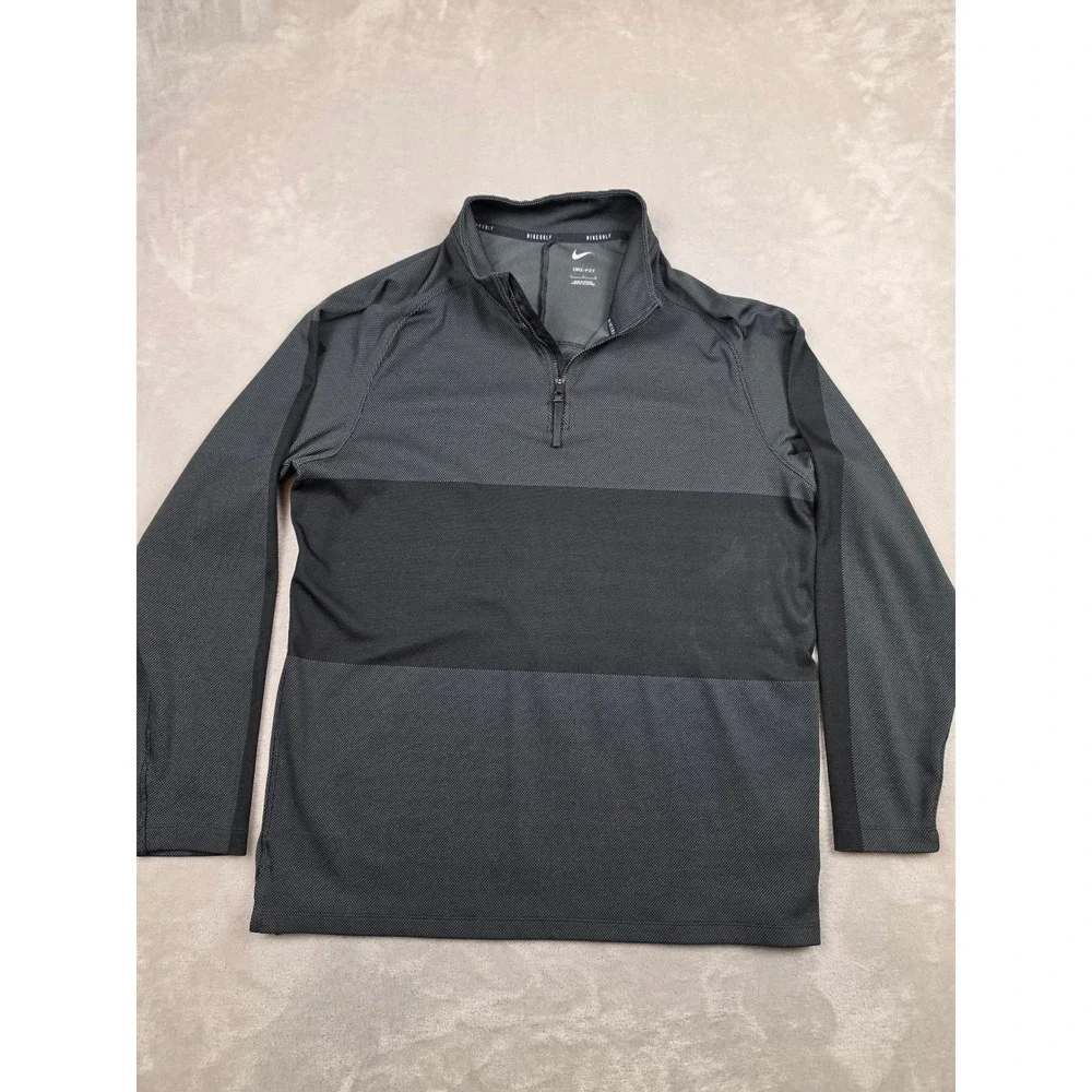 Nike Vapor Golf 1/4 Zip Pullover Mens Large Gray Dri-Fit Colorblock CU9828-010